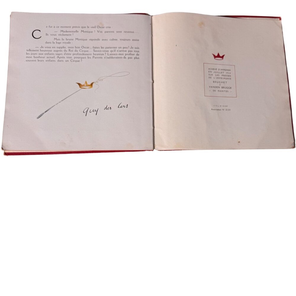 Guy Des Cars Toni Roi Du Cirque FRENCH France 1944 Illustrated Childrens Book HC - Picture 5 of 16